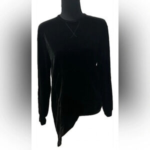 Black velour asymmetrical top